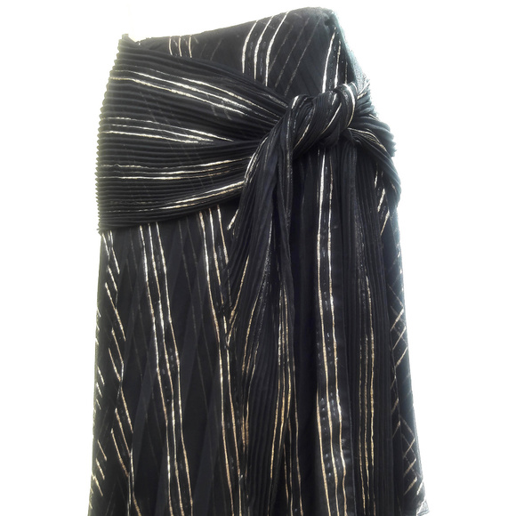 Komarov Black Gold Striped Wrap Skirt - Picture 2 of 2